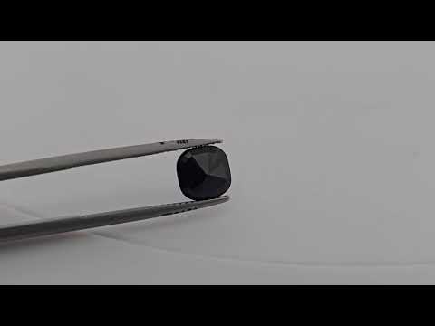 Natural Black Tourmaline Stone 1.84 Carats Cushion Cut (7.5 mm)