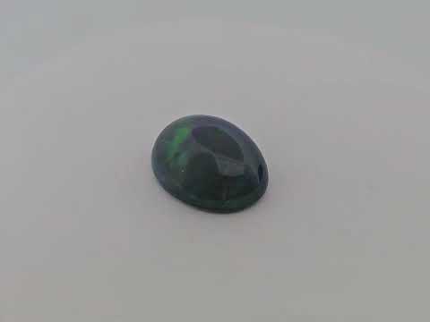 Natural Black Ethiopian Opal  Stone 10.11 Carats Oval Cabochon Shape  ( 19x14 mm )