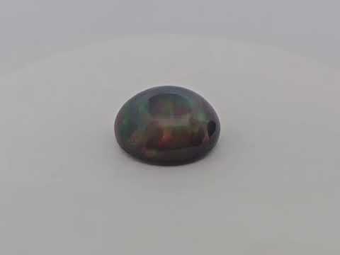 for sale Natural Black Ethiopian Opal  Stone 15.90 Carats Round Cabochon Shape  ( 18.5 mm ) 