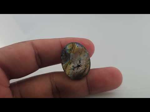 Natural Labradorite 14.6 Carats Oval Cabochon Shape ( 23.5X18 mm )