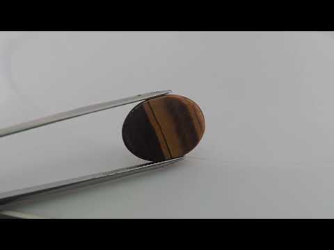 Natural Tiger Eye Stone 15.23 Carats Oval Cabochon Shape ( 20x15 mm )
