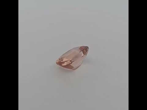 Natural Peach Morganite Stone 6.28 Carats Cushion Cut (13 x 9.8 mm) 