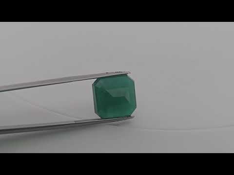 Natural Zambian Emerald Stone 11.82 Carats Emerald Cut ( 14.07x14.02x7.39 mm )