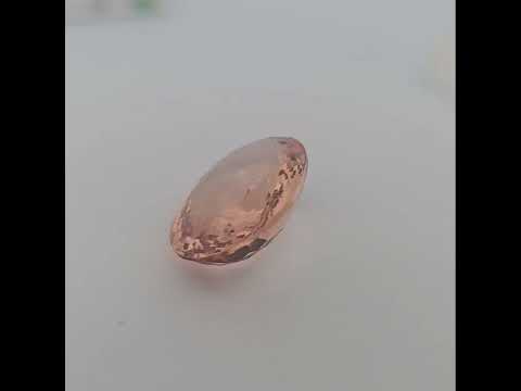 Natural Peach Morganite Stone 30.45 Carats Oval Cut (25.5x18.5 mm)