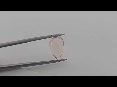 Natural Peach Morganite Stone 4.41 Carats Pear Cut (15x10.5  mm)