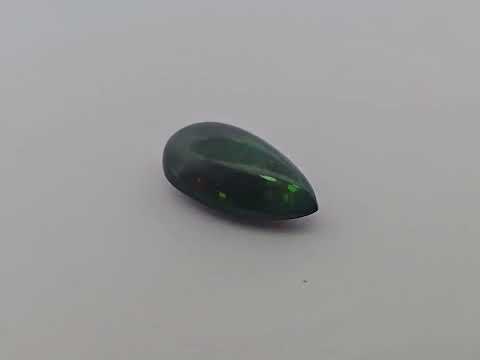 for sale Natural Black Ethiopian Opal  Stone 9.66 Carats Pear Cabochon Shape  ( 23x13 mm )