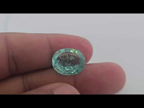 Natural Paraiba Tourmaline Stone 6.77 Carats Oval Cut (14x56x11.73x6.12 mm)