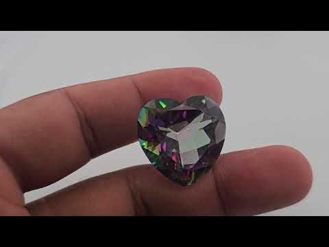 Natural Mystic Topaz Stone 33.92 Carats Heart Shape ( 22 mm )