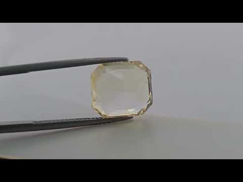 Natural Yellow Sapphire Stone 11.13 Carats Emerald Cut Shape
