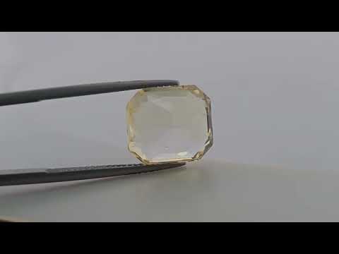 Natural Yellow Sapphire Gemstone 11.13 Carats Emerald Cut Shape