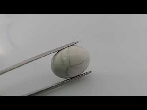 Natural Howlite Stone 25.55 Carats Oval Cabochon Shape  ( 20x15 mm )