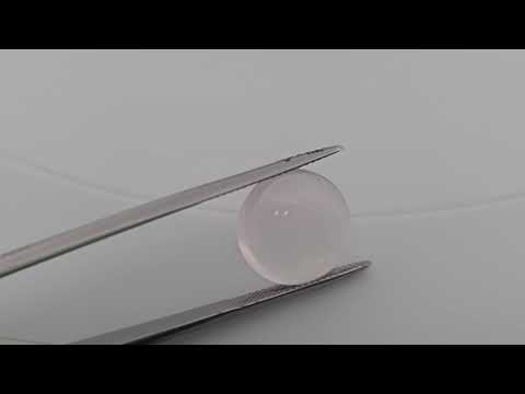 Natural Rose Quartz Stone 10.85  Carats Round Cabochon Shape ( 15 mm )