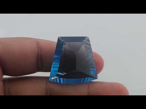 Natural Blue Topaz Gemstone in Fancy Shape with 56 Carats Weight for Sale