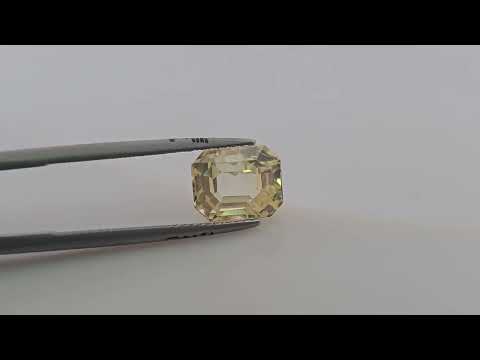 Natural Yellow Sapphire Gemstone 4.79 Carats Emerald Cut Shape 9.3x7.5 mm