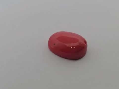 online Natural Coral  Stone 11.68 Carats Cabochon Shape  ( 16.5x12.8 mm )