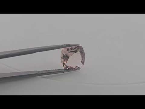 Natural Peach Morganite Stone 5.26 Carats Cushion Cut (12 mm)