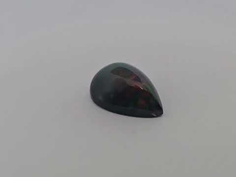 for sale Natural Black  Ethiopian Opal  Stone 8.73 Carats Pear Cabochon Shape  ( 20x14 mm )