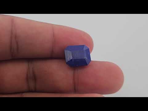 Natural Lapis Lazuli Stone 6.28 Carats Emerald Cut Shape ( 12x10 mm )