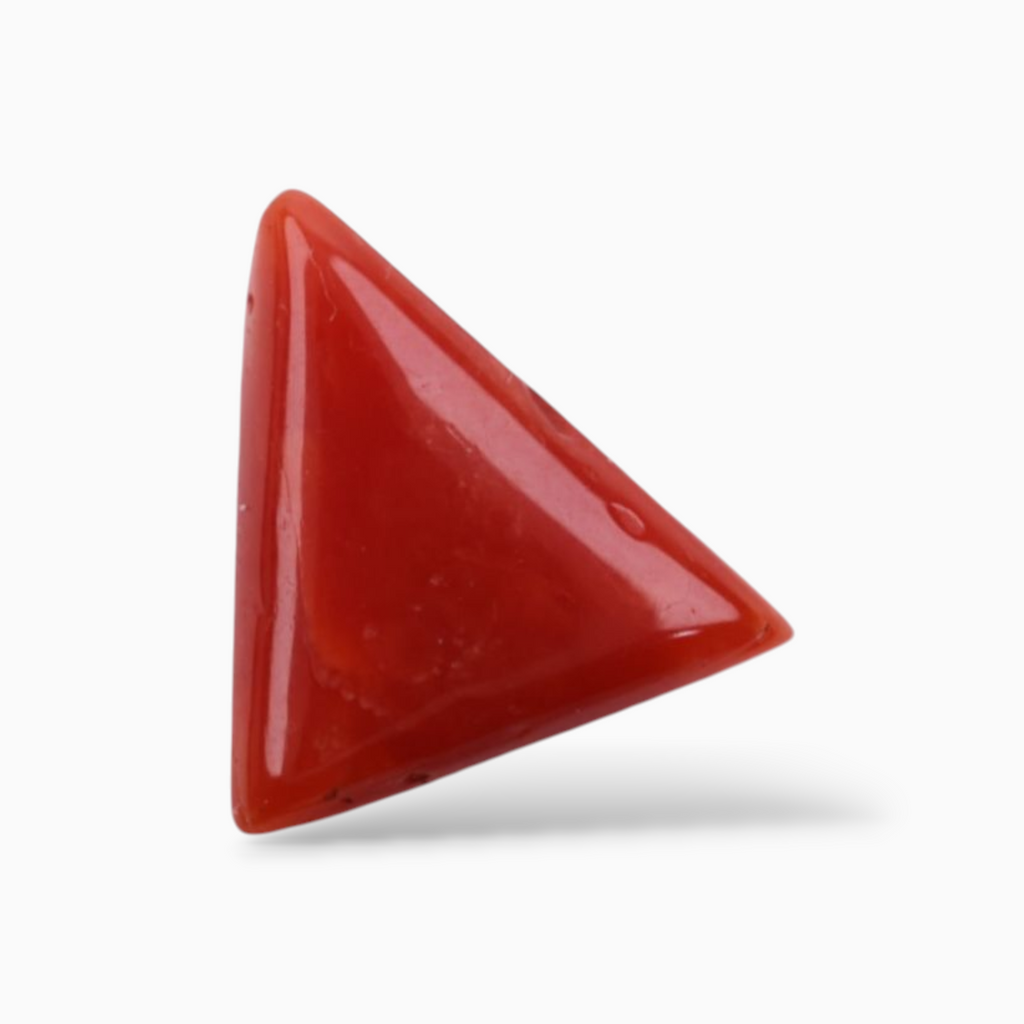 Buy Natural Red Moonga Stone For Sale 3.45 Carats Triangle Shape Size 11.6mm