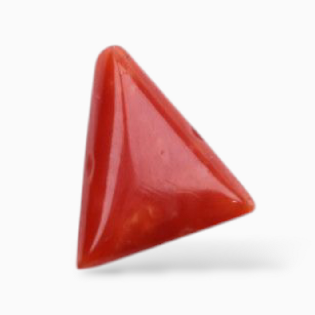 Original Fossilized Coral Stone For Sale 3.57 Carats Triangle Shape Size 11.7mm
