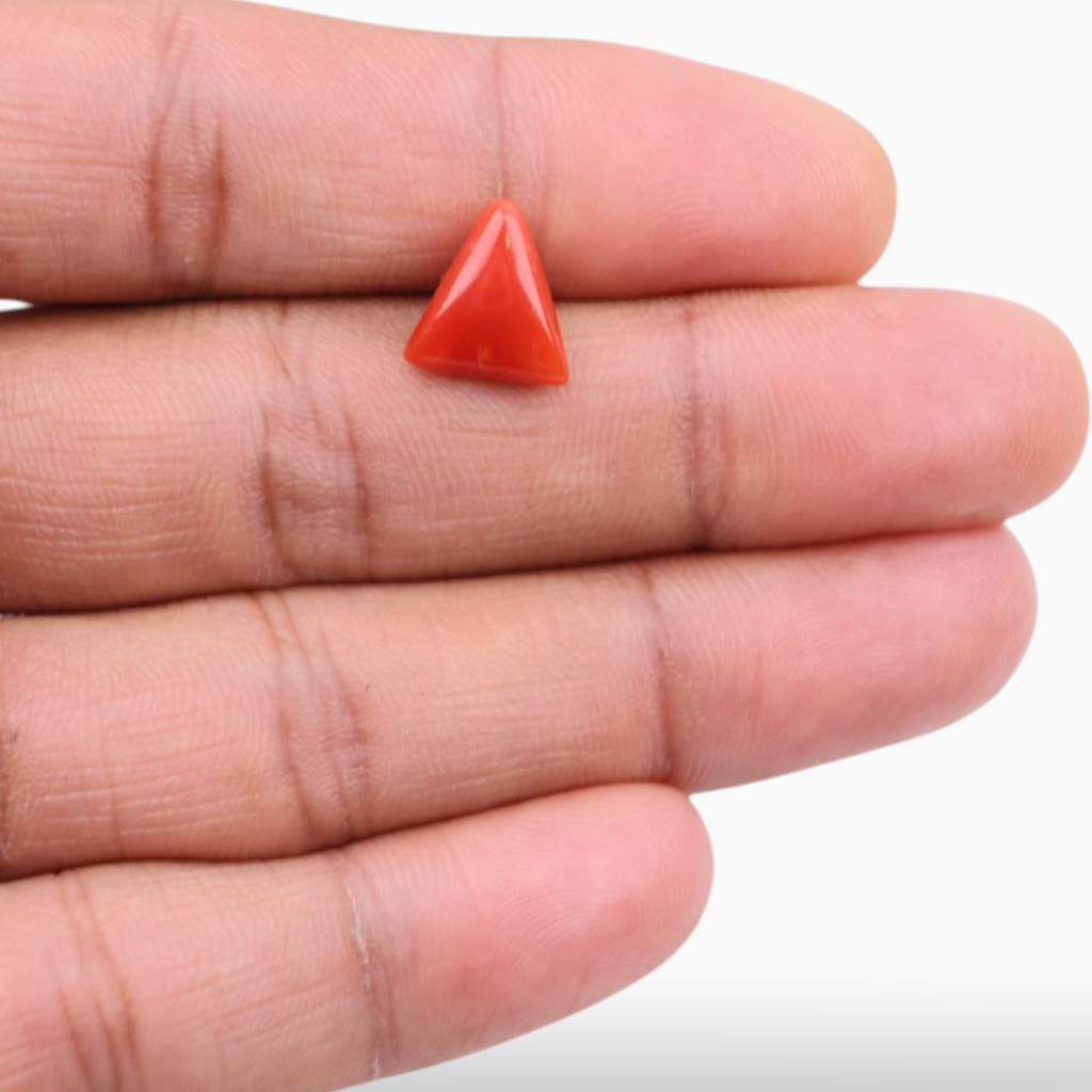 Buy Natural Moonga Stone For Sale 3.44 Carats Triangle Shape Size 11.3mm
