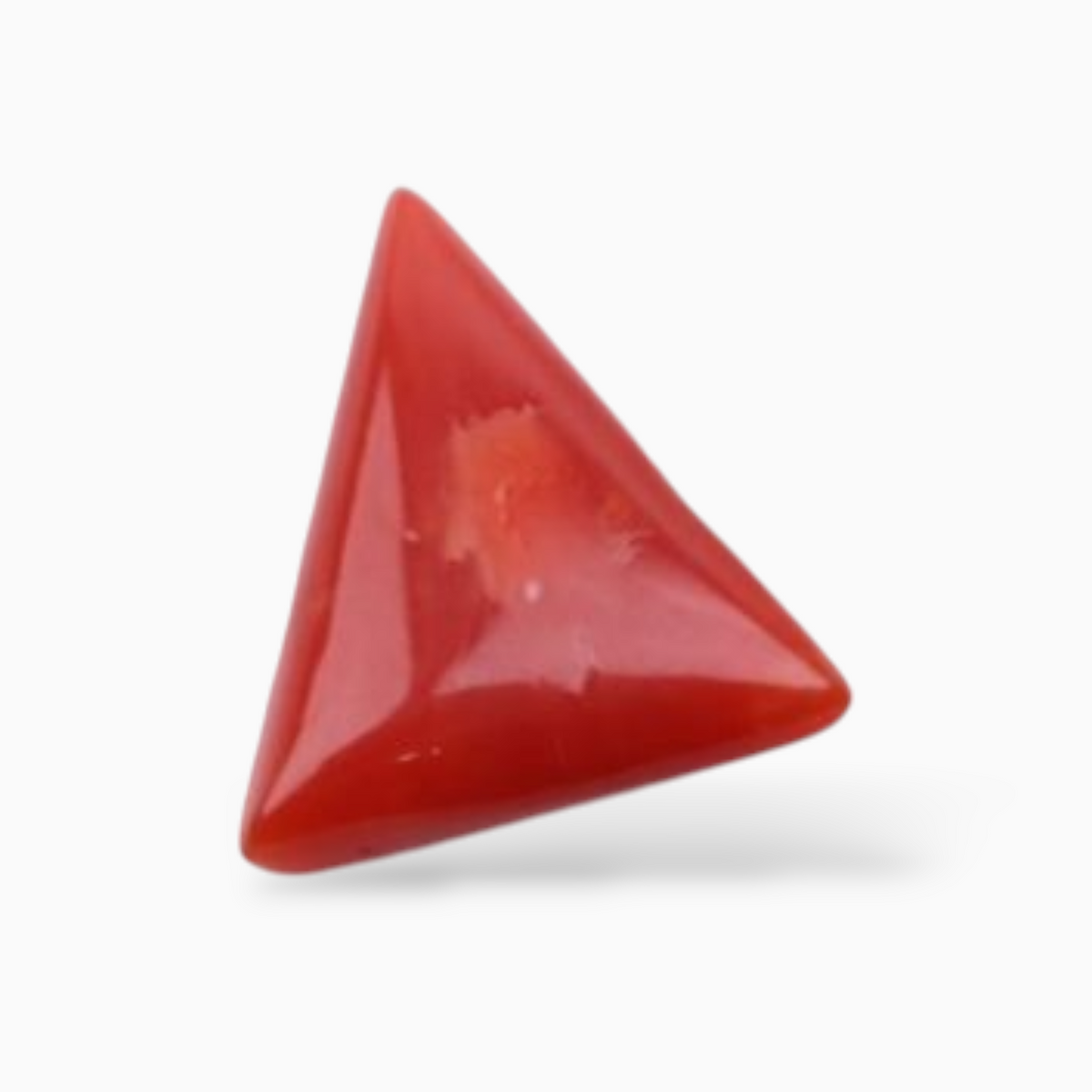 Coral Stone For Sale 3.84 Carats Triangle Shape Size 12.7mm