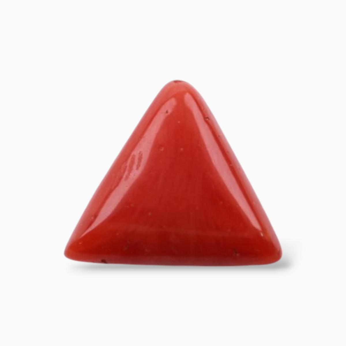 Buy Natural  Red Coral Stone For Sale 3.23 Carats Triangle Shape Size 10mm