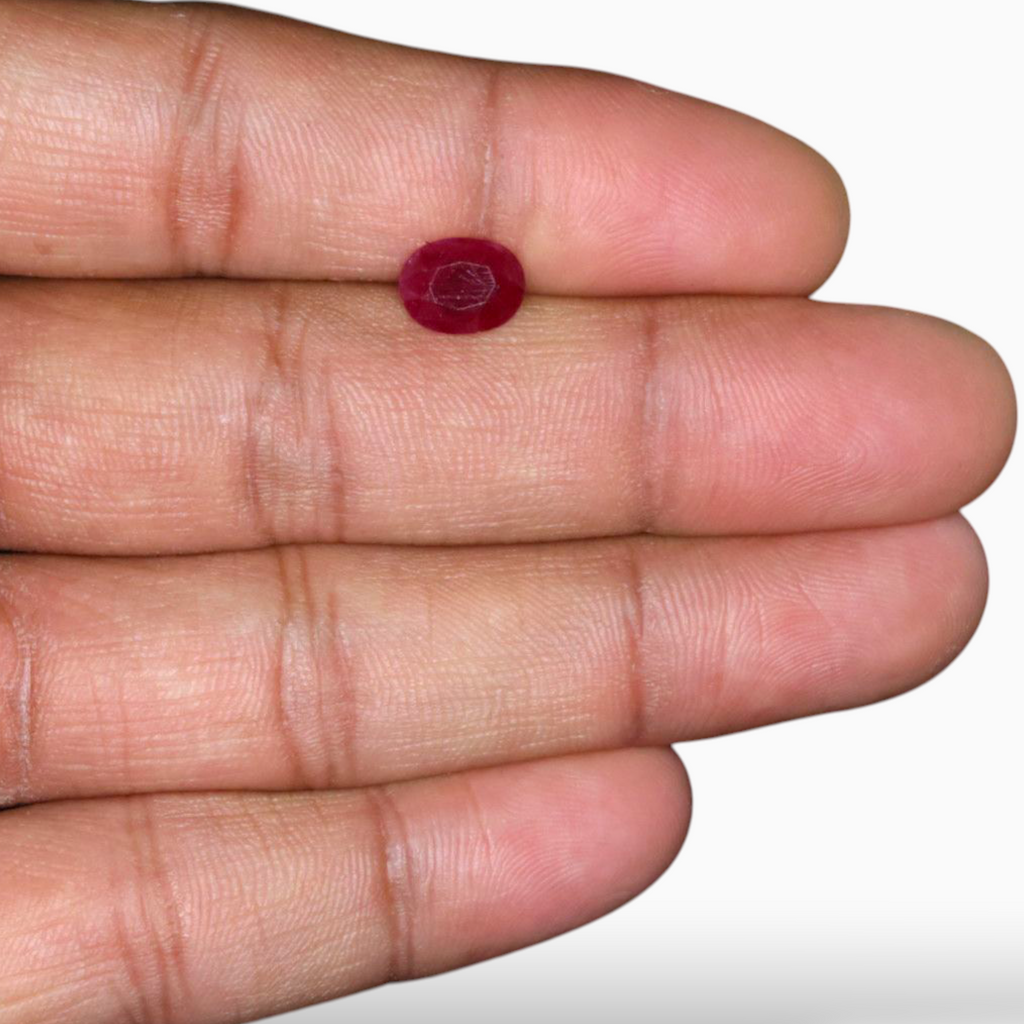 Buy Natural Unheated Ruby Gemstone In Oval Shape 1.97 Carats 9x6.8mm Size