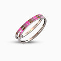 Rubellite Tourmaline Bangles - Safiyyah - Silver
