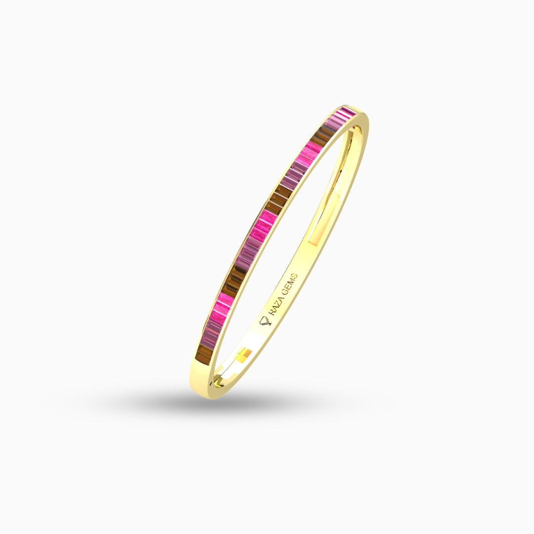 Rubellite Tourmaline Bangles - Nadine - Rose Gold