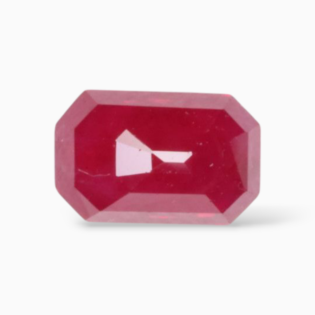 Mozambique Real Ruby Gemstone In Octagon Shape 1.17 Carats 7.2x4.6mm Size