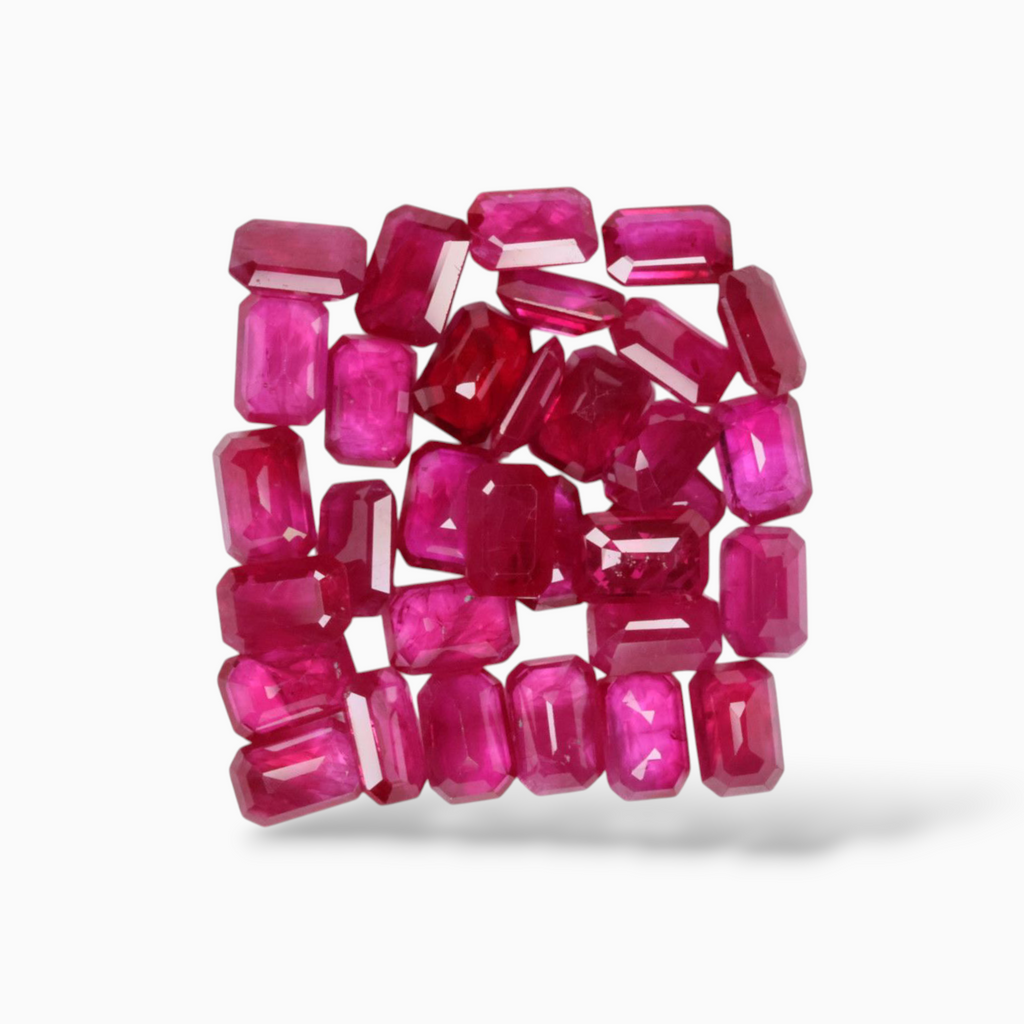 Sale On Buy Mozambique Ruby Gemstone In Octagon Cut Shape Mix Carats 6x4mm Size