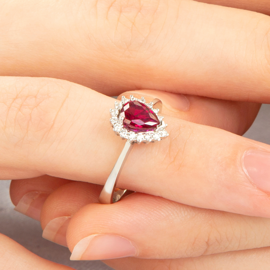 Natural Ruby Stone Ring with Original Silver Quality 925