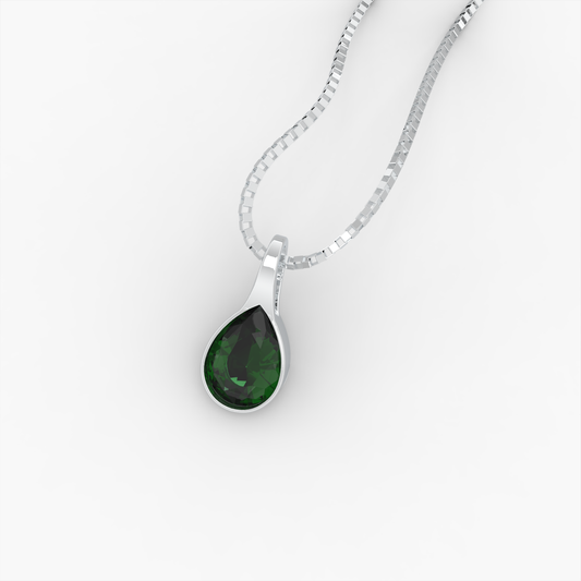 Emerald Pendant - Zinaida - Silver 925