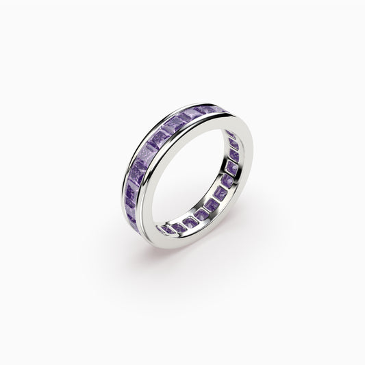 Natural Purple Amethyst Silver Ring - Piper