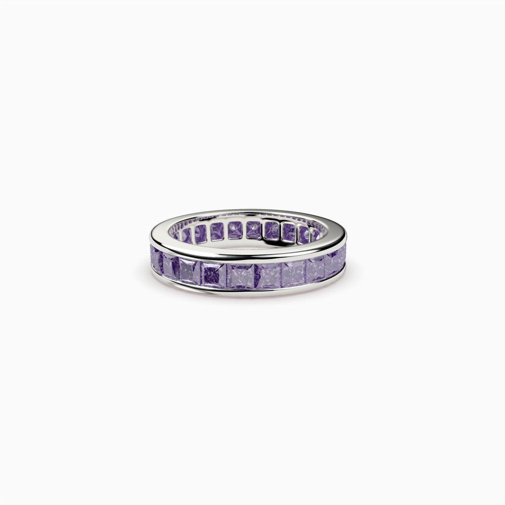 Natural Purple Amethyst Silver Ring - Piper