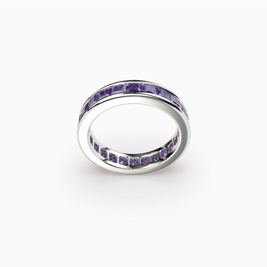 Natural Purple Amethyst Silver Ring - Piper