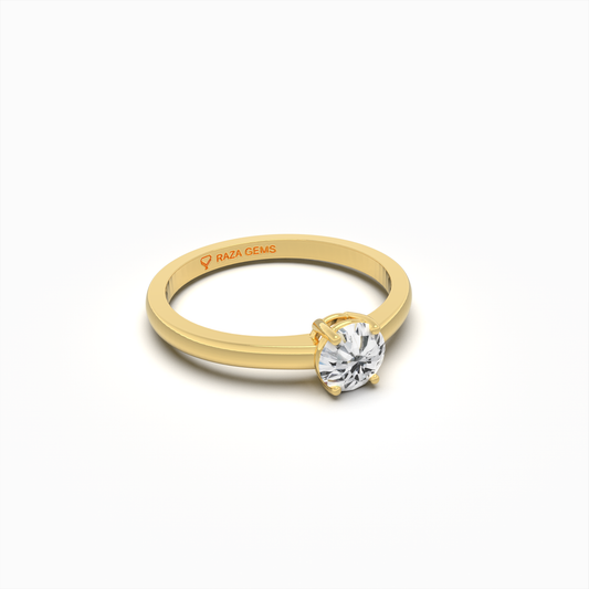 Natural 0.5 Carat Diamond Ring - Fedora - Yellow Gold