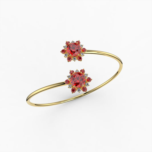 Garnet Spessartite Stone Bangle - Reese