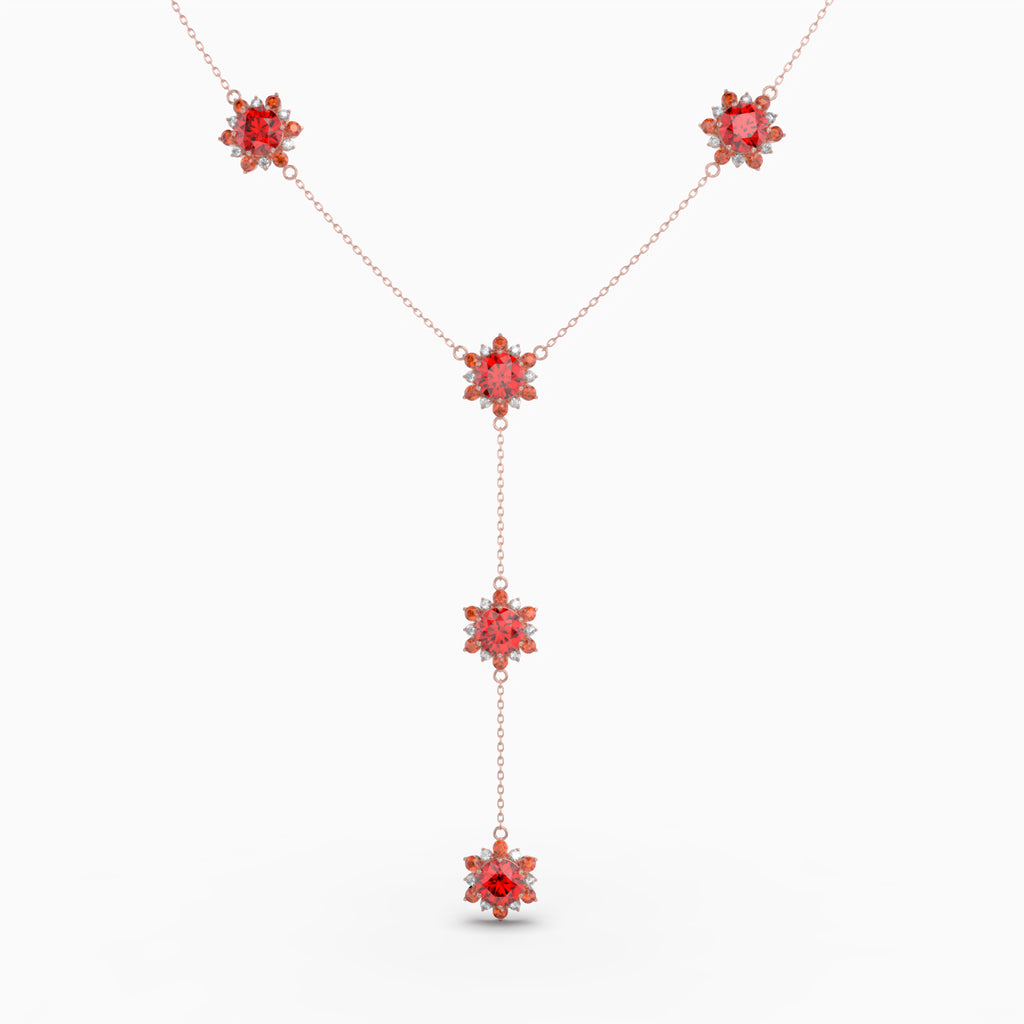 Garnet Stone Necklace - Amaya
