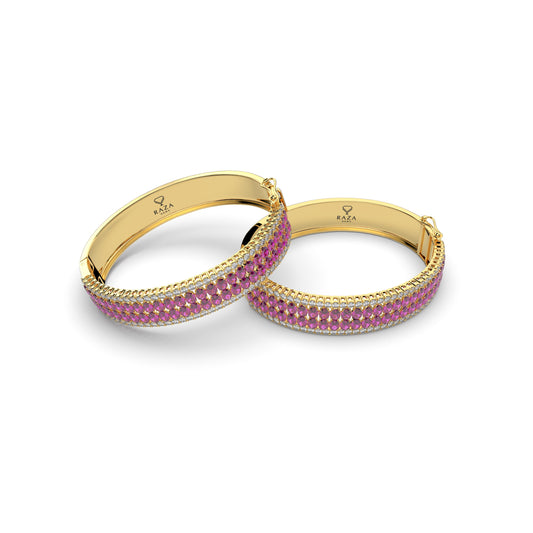 Garnet Rhodolite Stone Bangle Set - Jasmine