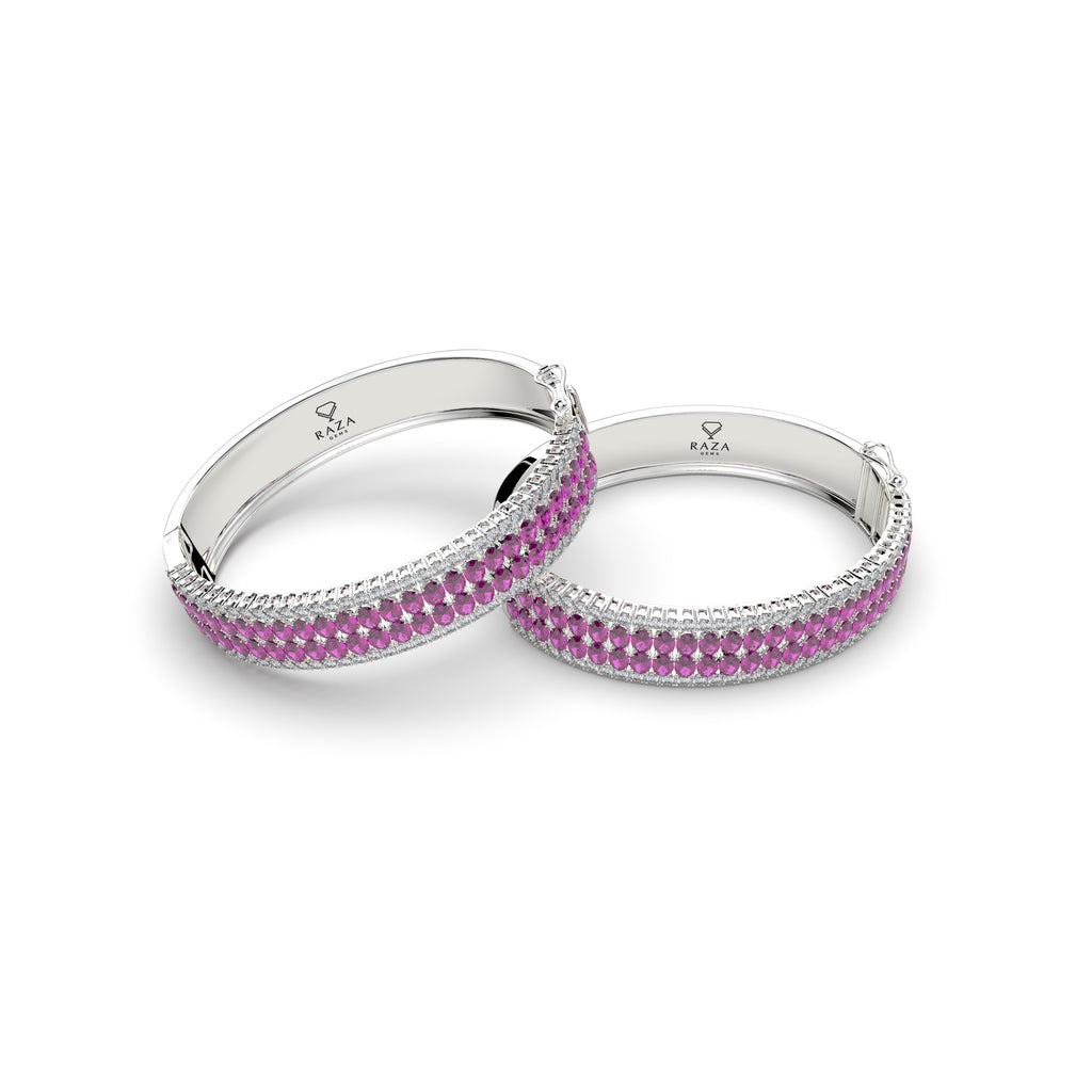 Garnet Rhodolite Stone Bangle - Jasmine