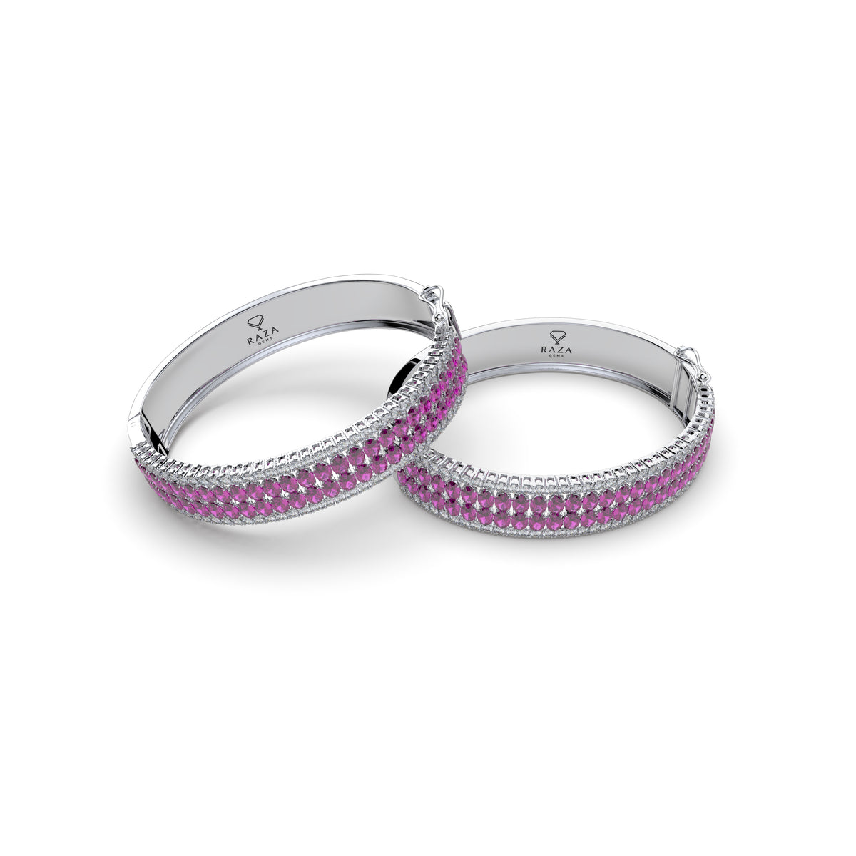 Garnet Rhodolite Stone Bangle - Jasmine
