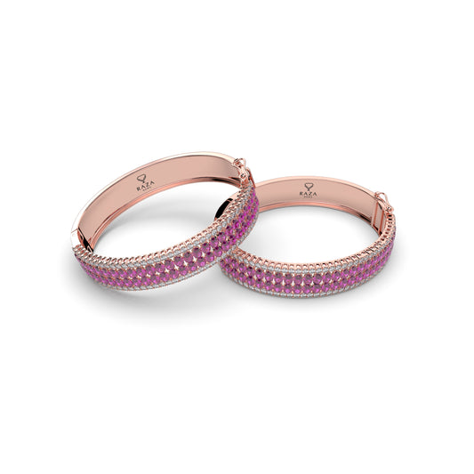 Garnet Rhodolite Stone Bangle Set - Jasmine