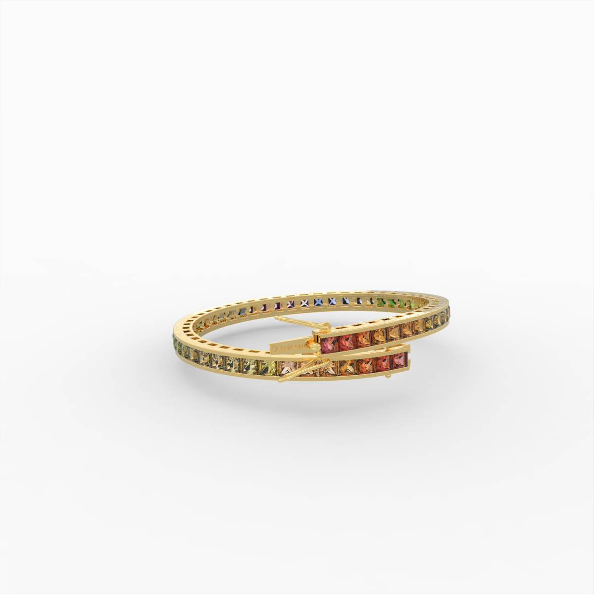 Natural Multi Sapphire Bracelet for Women - 18K Yellow Gold - Oksana
