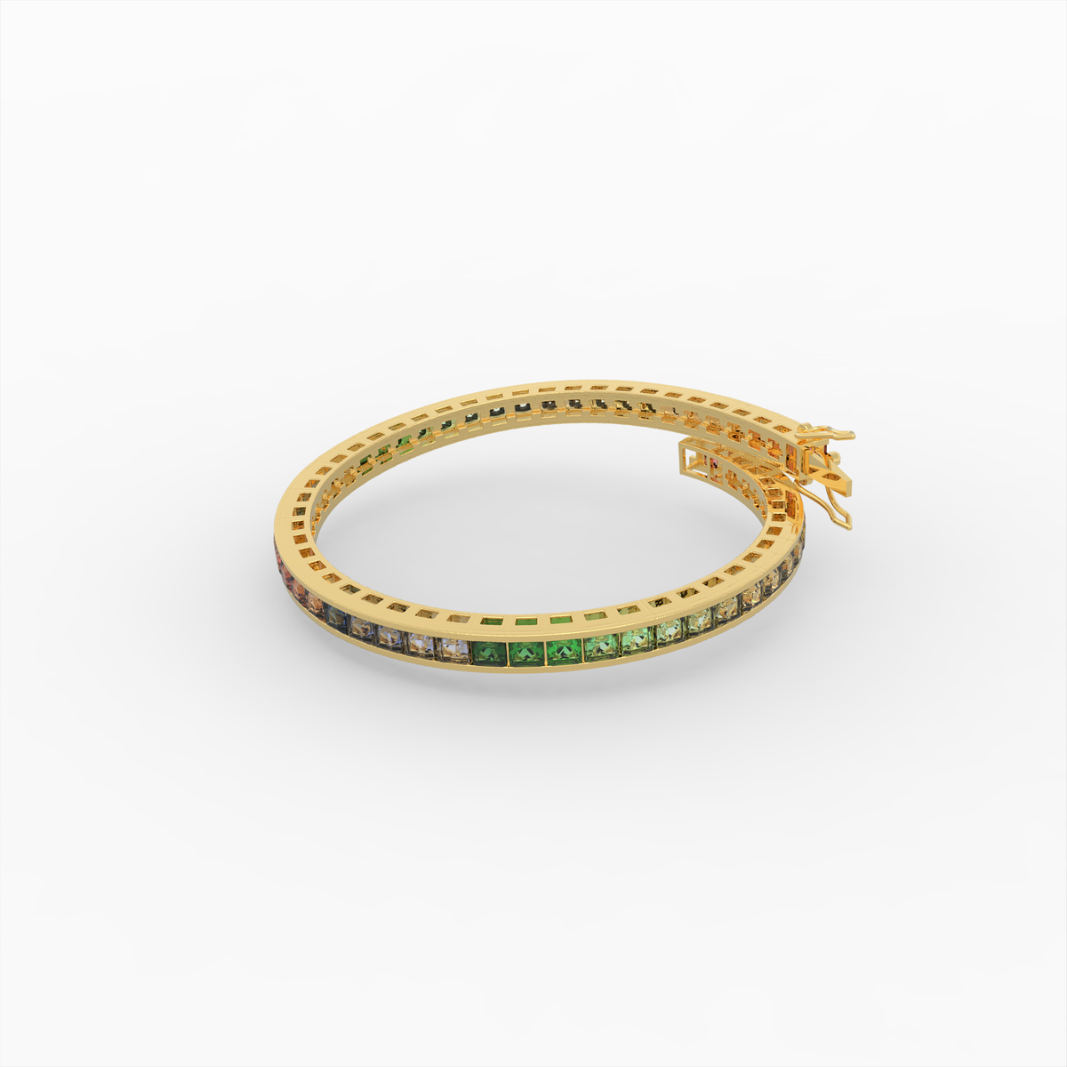 Natural Multi Sapphire Bracelet for Women - 18K Yellow Gold - Oksana
