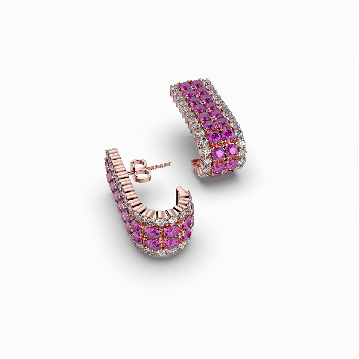 Garnet Rhodolite Stone Earring - Rosalie