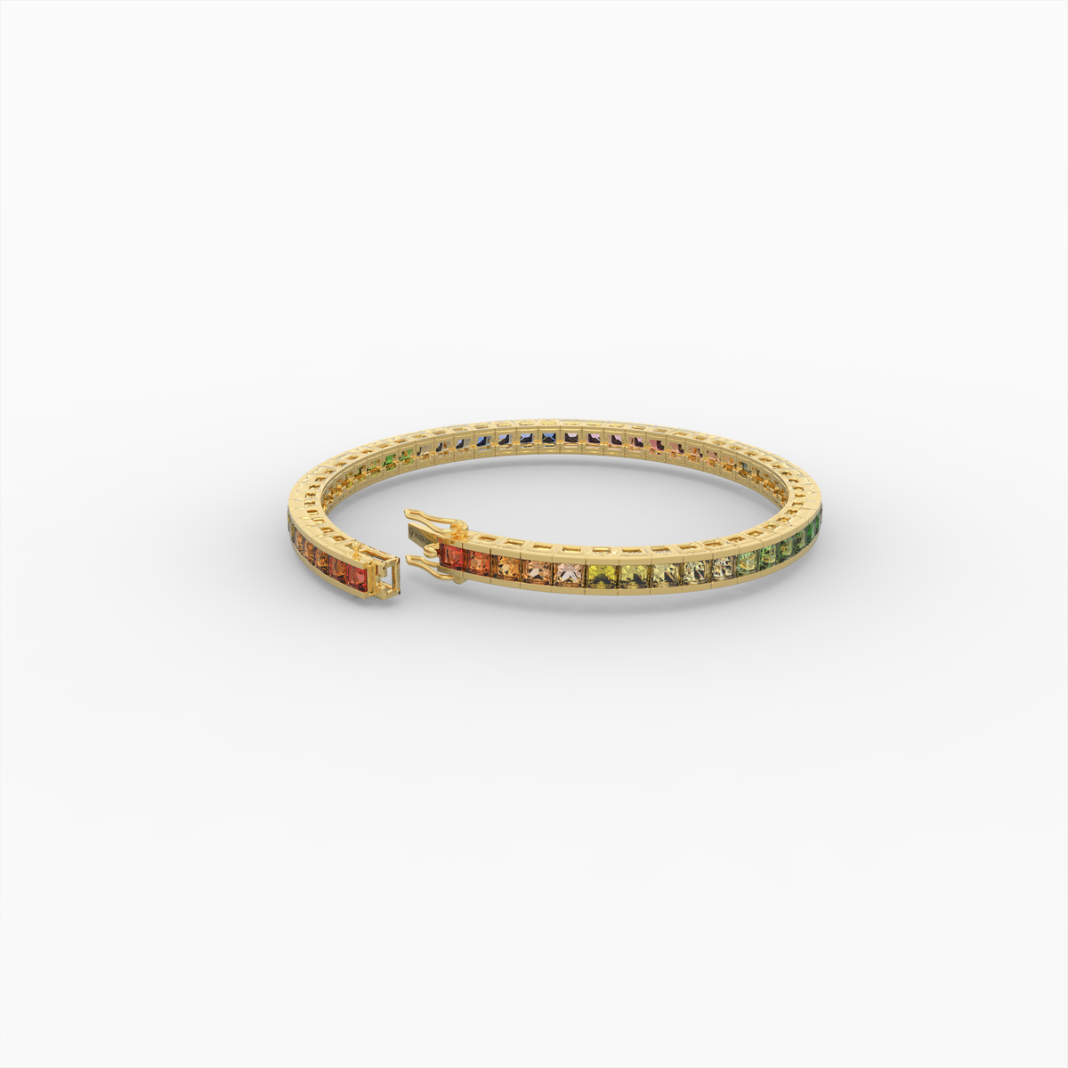 Natural Multi Sapphire Bracelet for Women - 18K Yellow Gold - Oksana