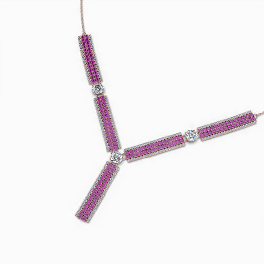 Natural Garnet Rhodolite Stone Necklace - Ariella