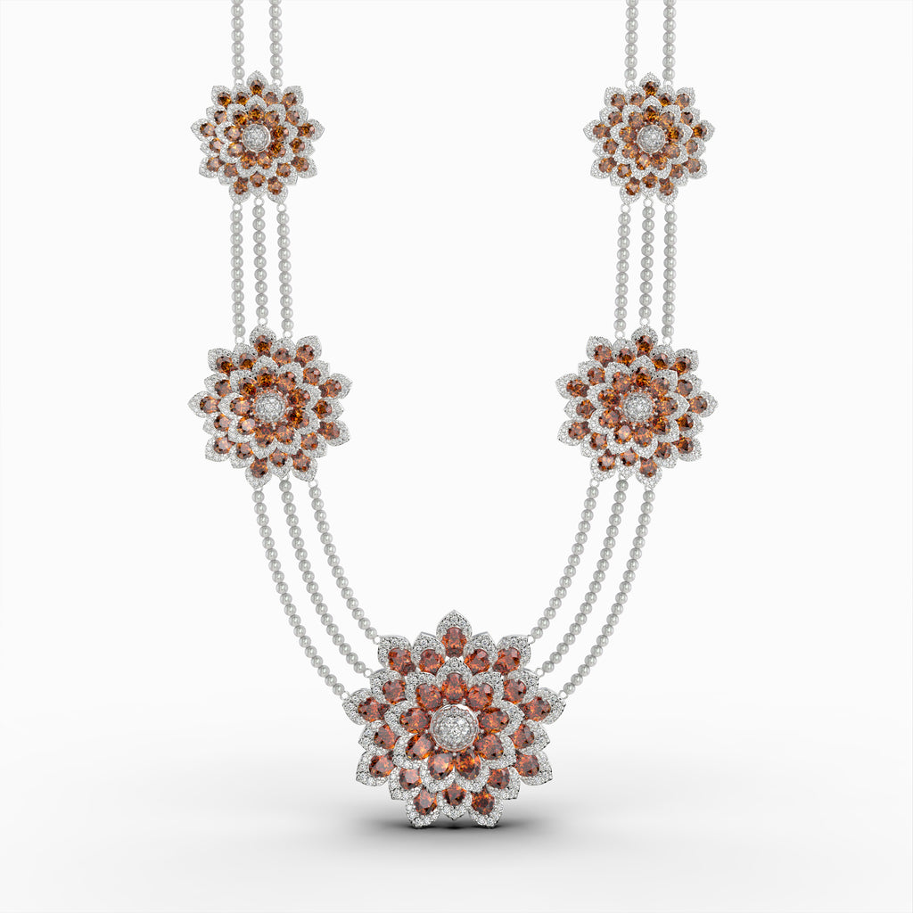 Natural Hessonite Stone Necklace